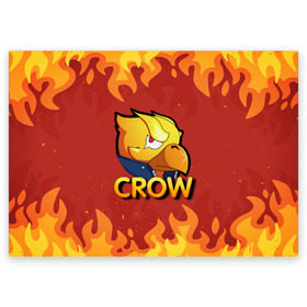 Поздравительная открытка с принтом Crow (Brawl Stars) в Белгороде, 100% бумага | плотность бумаги 280 г/м2, матовая, на обратной стороне линовка и место для марки
 | brawl stars | crow | game | leon | бравл | бравл стар | бравл старс | ворон | ворона | детская | детям | игра | компьютерная игра | кров | леон | персонаж | развлечение