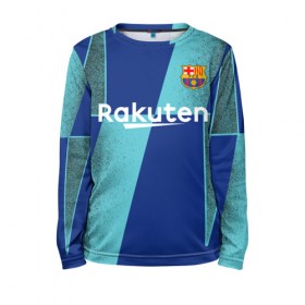 Детский лонгслив 3D с принтом Barcelona PreMatch kit в Белгороде, 100% полиэстер | длинные рукава, круглый вырез горловины, полуприлегающий силуэт
 | barcelona | champions | laliga | league | messi | spain | барселона | испания | лига | месси | чемпионов