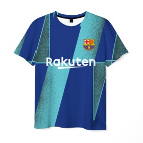 Мужская футболка 3D с принтом Barcelona PreMatch kit в Белгороде, 100% полиэфир | прямой крой, круглый вырез горловины, длина до линии бедер | Тематика изображения на принте: barcelona | champions | laliga | league | messi | spain | барселона | испания | лига | месси | чемпионов