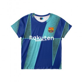 Детская футболка 3D с принтом Barcelona PreMatch kit в Белгороде, 100% гипоаллергенный полиэфир | прямой крой, круглый вырез горловины, длина до линии бедер, чуть спущенное плечо, ткань немного тянется | barcelona | champions | laliga | league | messi | spain | барселона | испания | лига | месси | чемпионов