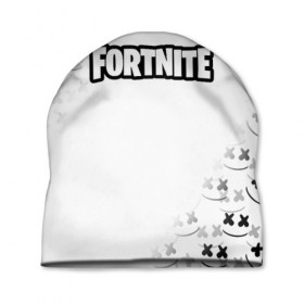 Шапка 3D с принтом FORTNITE x MARSHMELLO в Белгороде, 100% полиэстер | универсальный размер, печать по всей поверхности изделия | 