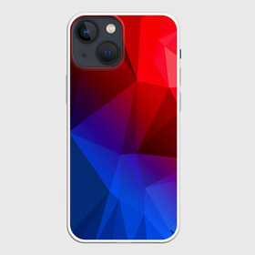 Чехол для iPhone 13 mini с принтом REDBLUE в Белгороде,  |  | abstract | abstraction | color | geometry | paitnt | polygon | polygonal | psy | абстракция | геометрия | краски | неоновые | полигоны | психоделика