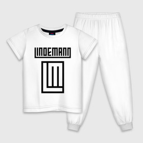 Детская пижама хлопок с принтом LINDEMANN в Белгороде, 100% хлопок |  брюки и футболка прямого кроя, без карманов, на брюках мягкая резинка на поясе и по низу штанин
 | lindeman | lindemann | logo | music | pain | rammstein | rock | rumstein | till | группа | линдеман | линдеманн | лого | логотип | метал | музыка | пэйн | раммштайн | рамштаин | рамштайн | рок | символ | тилль