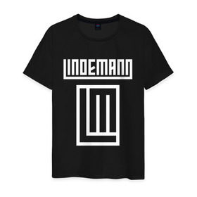 Мужская футболка хлопок с принтом LINDEMANN в Белгороде, 100% хлопок | прямой крой, круглый вырез горловины, длина до линии бедер, слегка спущенное плечо. | lindeman | lindemann | logo | music | pain | rammstein | rock | rumstein | till | группа | линдеман | линдеманн | лого | логотип | метал | музыка | пэйн | раммштайн | рамштаин | рамштайн | рок | символ | тилль