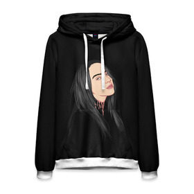 Мужская толстовка 3D с принтом Billie Eilish в Белгороде, 100% полиэстер | двухслойный капюшон со шнурком для регулировки, мягкие манжеты на рукавах и по низу толстовки, спереди карман-кенгуру с мягким внутренним слоем. | Тематика изображения на принте: bad | billie | boy | boys | eilish | girl | girls | music | pop | rap | sad | trend | билли | грустно | девочка | девочки | девушка | мальчик | музыка | поп | рэп | тренд | эйлиш