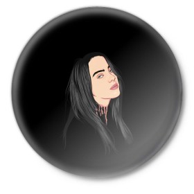 Значок с принтом Billie Eilish в Белгороде,  металл | круглая форма, металлическая застежка в виде булавки | Тематика изображения на принте: bad | billie | boy | boys | eilish | girl | girls | music | pop | rap | sad | trend | билли | грустно | девочка | девочки | девушка | мальчик | музыка | поп | рэп | тренд | эйлиш