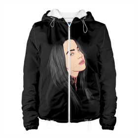 Женская куртка 3D с принтом Billie Eilish в Белгороде, ткань верха — 100% полиэстер, подклад — флис | прямой крой, подол и капюшон оформлены резинкой с фиксаторами, два кармана без застежек по бокам, один большой потайной карман на груди. Карман на груди застегивается на липучку | bad | billie | boy | boys | eilish | girl | girls | music | pop | rap | sad | trend | билли | грустно | девочка | девочки | девушка | мальчик | музыка | поп | рэп | тренд | эйлиш