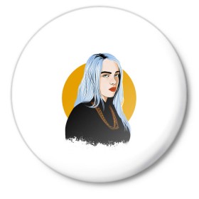 Значок с принтом Billie Eilish в Белгороде,  металл | круглая форма, металлическая застежка в виде булавки | Тематика изображения на принте: bad | billie | boy | boys | eilish | girl | girls | music | pop | rap | sad | trend | билли | грустно | девочка | девочки | девушка | мальчик | музыка | поп | рэп | тренд | эйлиш