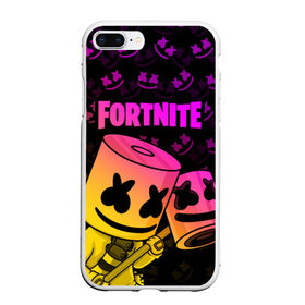 Чехол для iPhone 7Plus/8 Plus матовый с принтом FORTNITE MARSHMELLO в Белгороде, Силикон | Область печати: задняя сторона чехла, без боковых панелей | chapter 2 | fortnite | marshmello | диджей | игры | маршмэллоу | молоток | фортнайт