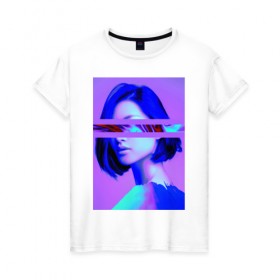 Женская футболка хлопок с принтом Blurred visions в Белгороде, 100% хлопок | прямой крой, круглый вырез горловины, длина до линии бедер, слегка спущенное плечо | art | digital | glitch | арт | глитч | глюк | искажение | искусство | ошибка | цифровое | цифровой