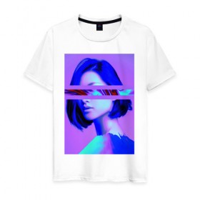 Мужская футболка хлопок с принтом Blurred visions в Белгороде, 100% хлопок | прямой крой, круглый вырез горловины, длина до линии бедер, слегка спущенное плечо. | art | digital | glitch | арт | глитч | глюк | искажение | искусство | ошибка | цифровое | цифровой