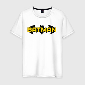 Мужская футболка хлопок с принтом Batman Logo в Белгороде, 100% хлопок | прямой крой, круглый вырез горловины, длина до линии бедер, слегка спущенное плечо. | 80 | 80th | anniversary | bat man | batman | batman comics | caped crusader | dark knight | shtatjl | бетмен | брюс уэйн | бэт мен | бэтмен | логотип | надпись | тёмный рыцарь