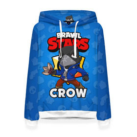Женская толстовка 3D с принтом BRAWL STARS CROW в Белгороде, 100% полиэстер  | двухслойный капюшон со шнурком для регулировки, мягкие манжеты на рукавах и по низу толстовки, спереди карман-кенгуру с мягким внутренним слоем. | brawl stars | brawl stars crow | brawler | crow | бравл старз | бравлер | ворон