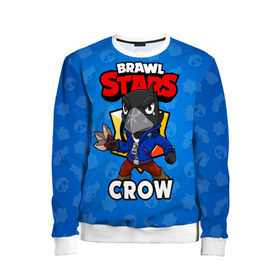 Детский свитшот 3D с принтом BRAWL STARS CROW в Белгороде, 100% полиэстер | свободная посадка, прямой крой, мягкая тканевая резинка на рукавах и понизу свитшота | brawl stars | brawl stars crow | brawler | crow | бравл старз | бравлер | ворон