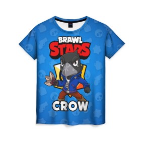 Женская футболка 3D с принтом BRAWL STARS CROW в Белгороде, 100% полиэфир ( синтетическое хлопкоподобное полотно) | прямой крой, круглый вырез горловины, длина до линии бедер | brawl stars | brawl stars crow | brawler | crow | бравл старз | бравлер | ворон