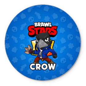 Коврик для мышки круглый с принтом BRAWL STARS CROW в Белгороде, резина и полиэстер | круглая форма, изображение наносится на всю лицевую часть | brawl stars | brawl stars crow | brawler | crow | бравл старз | бравлер | ворон
