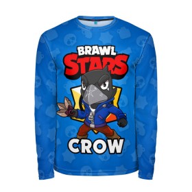 Мужской лонгслив 3D с принтом BRAWL STARS CROW в Белгороде, 100% полиэстер | длинные рукава, круглый вырез горловины, полуприлегающий силуэт | brawl stars | brawl stars crow | brawler | crow | бравл старз | бравлер | ворон