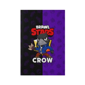 Обложка для паспорта матовая кожа с принтом BRAWL STARS CROW в Белгороде, натуральная матовая кожа | размер 19,3 х 13,7 см; прозрачные пластиковые крепления | brawl stars | brawl stars crow | brawler | crow | бравл старз | бравлер | ворон