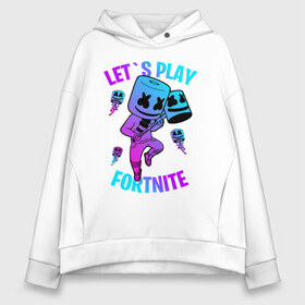 Женское худи Oversize хлопок с принтом FORTNITE x MARSHMELLO в Белгороде, френч-терри — 70% хлопок, 30% полиэстер. Мягкий теплый начес внутри —100% хлопок | боковые карманы, эластичные манжеты и нижняя кромка, капюшон на магнитной кнопке | fortnite | fortnite 2 | fortnite x | marshmello | ninja | ninja hyper streamer | ninja streamer | streamer | tyler blevins | маршмелло | ниндзя | фортнайт | фортнайт 2 | фортнайт глава 2