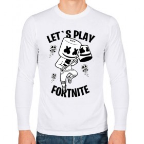 Мужской лонгслив хлопок с принтом FORTNITE x MARSHMELLO в Белгороде, 100% хлопок |  | fortnite | fortnite 2 | fortnite x | marshmello | ninja | ninja hyper streamer | ninja streamer | streamer | tyler blevins | маршмелло | ниндзя | фортнайт | фортнайт 2 | фортнайт глава 2