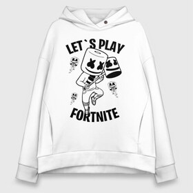 Женское худи Oversize хлопок с принтом FORTNITE x MARSHMELLO в Белгороде, френч-терри — 70% хлопок, 30% полиэстер. Мягкий теплый начес внутри —100% хлопок | боковые карманы, эластичные манжеты и нижняя кромка, капюшон на магнитной кнопке | fortnite | fortnite 2 | fortnite x | marshmello | ninja | ninja hyper streamer | ninja streamer | streamer | tyler blevins | маршмелло | ниндзя | фортнайт | фортнайт 2 | фортнайт глава 2