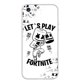 Чехол для iPhone 5/5S матовый с принтом FORTNITE x MARSHMELLO в Белгороде, Силикон | Область печати: задняя сторона чехла, без боковых панелей | fortnite | fortnite 2 | fortnite x | marshmello | ninja | ninja hyper streamer | ninja streamer | streamer | tyler blevins | маршмелло | ниндзя | фортнайт | фортнайт 2 | фортнайт глава 2