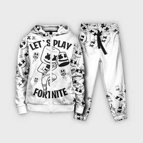 Детский костюм 3D с принтом FORTNITE x MARSHMELLO в Белгороде,  |  | fortnite | fortnite 2 | fortnite x | marshmello | ninja | ninja hyper streamer | ninja streamer | streamer | tyler blevins | маршмелло | ниндзя | фортнайт | фортнайт 2 | фортнайт глава 2