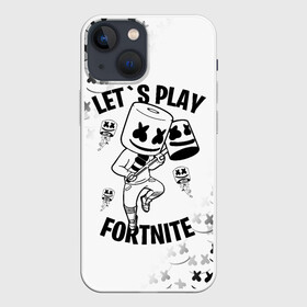 Чехол для iPhone 13 mini с принтом FORTNITE x MARSHMELLO в Белгороде,  |  | fortnite | fortnite 2 | fortnite x | marshmello | ninja | ninja hyper streamer | ninja streamer | streamer | tyler blevins | маршмелло | ниндзя | фортнайт | фортнайт 2 | фортнайт глава 2