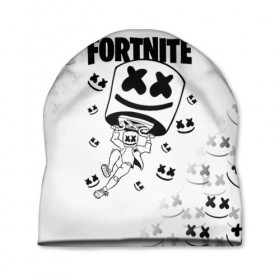 Шапка 3D с принтом FORTNITE x MARSHMELLO в Белгороде, 100% полиэстер | универсальный размер, печать по всей поверхности изделия | 