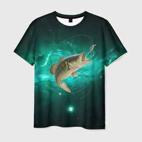 Мужская футболка 3D с принтом Рыбалка на карпа в Белгороде, 100% полиэфир | прямой крой, круглый вырез горловины, длина до линии бедер | большая рыба | карп | карповые | леска | наживка | рыба | рыбак | рыбаку | рыбалка | рыбка | рыболов | удилище | удочка