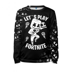 Детский лонгслив 3D с принтом FORTNITE x MARSHMELLO в Белгороде, 100% полиэстер | длинные рукава, круглый вырез горловины, полуприлегающий силуэт
 | fortnite | fortnite 2 | fortnite x | marshmello | ninja | ninja hyper streamer | ninja streamer | streamer | tyler blevins | маршмелло | ниндзя | фортнайт | фортнайт 2 | фортнайт глава 2