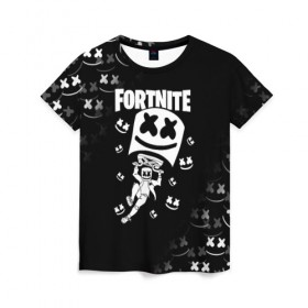 Женская футболка 3D с принтом FORTNITE x MARSHMELLO в Белгороде, 100% полиэфир ( синтетическое хлопкоподобное полотно) | прямой крой, круглый вырез горловины, длина до линии бедер | fortnite | fortnite 2 | fortnite x | marshmello | ninja | ninja hyper streamer | ninja streamer | streamer | tyler blevins | маршмелло | ниндзя | фортнайт | фортнайт 2 | фортнайт глава 2