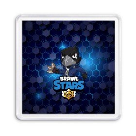 Магнит 55*55 с принтом Crow (Brawl Stars) в Белгороде, Пластик | Размер: 65*65 мм; Размер печати: 55*55 мм | brawl stars | crow | game | leon | бравл | бравл стар | бравл старс | ворон | ворона | детская | детям | игра | компьютерная игра | кров | леон | персонаж | развлечение