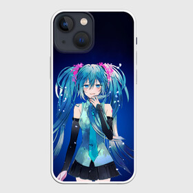 Чехол для iPhone 13 mini с принтом Hatsune Miku на черном фоне в Белгороде,  |  | Тематика изображения на принте: anime | aquamarin | aquamarine | everlasting | hatsune | j pop | miku | projectdiva | singer | summer | vocaloid | аквамарин | аниме | вокалоид | мику | певица | хацуне | хацунэ