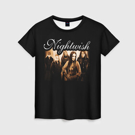 Женская футболка 3D с принтом Nightwish в Белгороде, 100% полиэфир ( синтетическое хлопкоподобное полотно) | прямой крой, круглый вырез горловины, длина до линии бедер | metal | nightwish | symphonic metal | tarja | tarja turunen | turunen | метал | найтвиш | симфоник метал | тарья | турунен