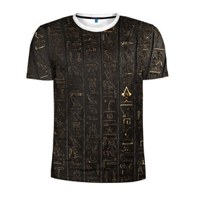 Мужская футболка 3D спортивная с принтом Egypt Hieroglyphs в Белгороде, 100% полиэстер с улучшенными характеристиками | приталенный силуэт, круглая горловина, широкие плечи, сужается к линии бедра | egypt | symbol | египет | знаки | иероглифы | надпись | символы