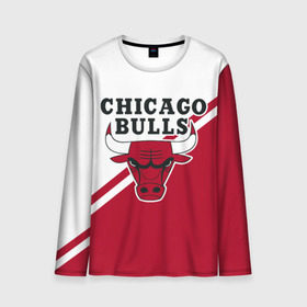 Мужской лонгслив 3D с принтом Chicago Bulls Red-White в Белгороде, 100% полиэстер | длинные рукава, круглый вырез горловины, полуприлегающий силуэт | bulls | chicago | chicago bulls | nba | баскетбол | буллз | нба | чикаго | чикаго буллз