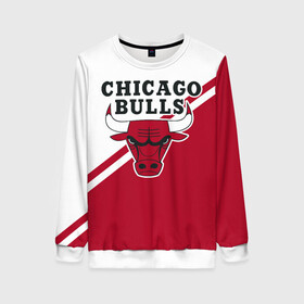 Женский свитшот 3D с принтом Chicago Bulls Red-White в Белгороде, 100% полиэстер с мягким внутренним слоем | круглый вырез горловины, мягкая резинка на манжетах и поясе, свободная посадка по фигуре | bulls | chicago | chicago bulls | nba | баскетбол | буллз | нба | чикаго | чикаго буллз