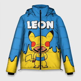 Мужская зимняя куртка 3D с принтом Brawl Stars Leon Pikachu в Белгороде, верх — 100% полиэстер; подкладка — 100% полиэстер; утеплитель — 100% полиэстер | длина ниже бедра, свободный силуэт Оверсайз. Есть воротник-стойка, отстегивающийся капюшон и ветрозащитная планка. 

Боковые карманы с листочкой на кнопках и внутренний карман на молнии. | Тематика изображения на принте: brawl stars | brawl stars crow | brawl stars crow phoenix | brawl stars leon | brawl stars leon shark | brawl stars robot spike | brawl stars spike | бравл старс