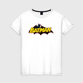 Женская футболка хлопок с принтом Batman Logo в Белгороде, 100% хлопок | прямой крой, круглый вырез горловины, длина до линии бедер, слегка спущенное плечо | 80 | 80th | anniversary | bat man | batman | batman comics | caped crusader | dark knight | shtatjl | бетмен | брюс уэйн | бэт мен | бэтмен | тёмный рыцарь