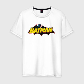 Мужская футболка хлопок с принтом Batman Logo в Белгороде, 100% хлопок | прямой крой, круглый вырез горловины, длина до линии бедер, слегка спущенное плечо. | 80 | 80th | anniversary | bat man | batman | batman comics | caped crusader | dark knight | shtatjl | бетмен | брюс уэйн | бэт мен | бэтмен | тёмный рыцарь