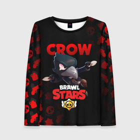 Женский лонгслив 3D с принтом BRAWL STARS CROW в Белгороде, 100% полиэстер | длинные рукава, круглый вырез горловины, полуприлегающий силуэт | brawl stars | bull | colt | crow | leon | stars | берли | бо | брок | ворон | джесси | динамайк | дэррил | кольт | леон | мортис | нита | пайпер | пенни | поко | пэм | рикошет | спайк | фрэнк | шелли | эль примо