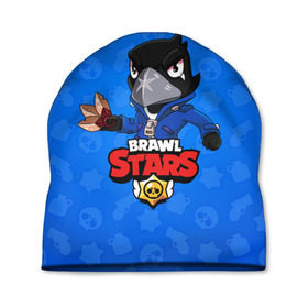 Шапка 3D с принтом BRAWL STARS CROW в Белгороде, 100% полиэстер | универсальный размер, печать по всей поверхности изделия | brawl stars | bull | colt | crow | leon | stars | берли | бо | брок | ворон | джесси | динамайк | дэррил | кольт | леон | мортис | нита | пайпер | пенни | поко | пэм | рикошет | спайк | фрэнк | шелли | эль примо