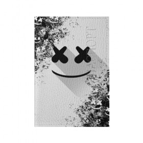 Обложка для паспорта матовая кожа с принтом Marshmello в Белгороде, натуральная матовая кожа | размер 19,3 х 13,7 см; прозрачные пластиковые крепления | dj | marshmello | usa | америка | клубная музыка | мармело | маршмелло | маршмеллоу | музыка | музыкант