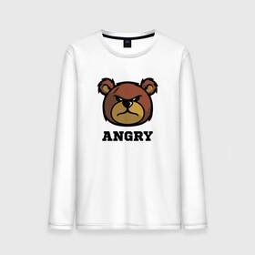 Мужской лонгслив хлопок с принтом Злой мишка ANGRY TEDDY в Белгороде, 100% хлопок |  | дикий | злой | мишка | стиль | тедди