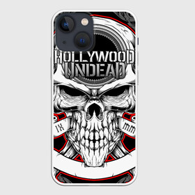 Чехол для iPhone 13 mini с принтом Hollywood Undead в Белгороде,  |  | Тематика изображения на принте: been | bloody nose | california | hell | lyrics | music | octone | official | psalms | records | rock | song | to | vevo | video | кранккор | метал | рэп рок | электроник