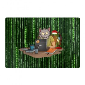 Магнитный плакат 3Х2 с принтом IT кот в Белгороде, Полимерный материал с магнитным слоем | 6 деталей размером 9*9 см | bird born | birdborn | it | девушки | другу | ирония | компьютер | матрица | мужу | подарок | программист | профессия | хобби | шутка