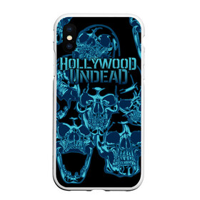 Чехол для iPhone XS Max матовый с принтом Hollywood Undead в Белгороде, Силикон | Область печати: задняя сторона чехла, без боковых панелей | Тематика изображения на принте: been | bloody nose | california | hell | lyrics | music | octone | official | psalms | records | rock | song | to | vevo | video | кранккор | метал | рэп рок | электроник