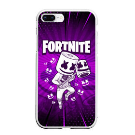 Чехол для iPhone 7Plus/8 Plus матовый с принтом FORTNITE MARSHMELLO в Белгороде, Силикон | Область печати: задняя сторона чехла, без боковых панелей | chapter 2 | fortnite | marshmello | диджей | игры | маршмэллоу | молоток | фортнайт