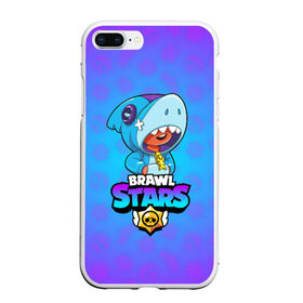 Чехол для iPhone 7Plus/8 Plus матовый с принтом BRAWL STARS LEON SHARK в Белгороде, Силикон | Область печати: задняя сторона чехла, без боковых панелей | brawl stars | bull | colt | crow | leon | leon shark | shark | stars | акула | берли | ворон | динамайк | кольт | леон | леон акула | нита | спайк | шелли | эль примо